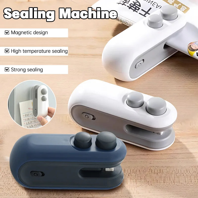 Mini Handheld Plastic Bag Sealer with Built-In Battery Portable Food Bag Heat Sealer Machine Opening Machine Kitchen Gadgets