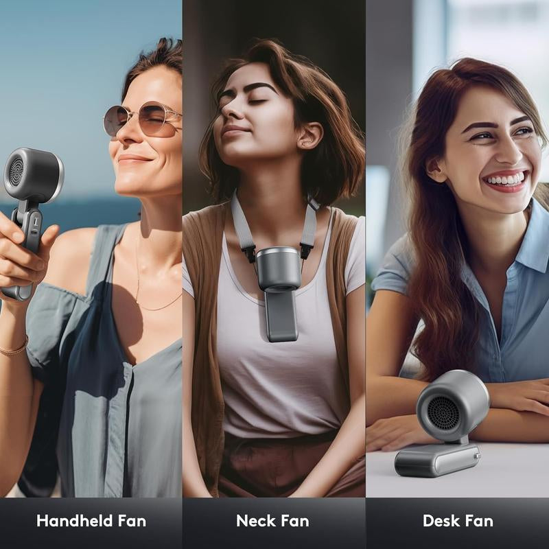 ATSUSA Portable Handheld Turbo Fan, 5 Gear Wind, Battery Operated, 5 Gear Wind, Battery Operated, 3 in 1 Hand Fan with Air Turbo Tech Cooling Fan for Outdoor Activities, Travel, Working