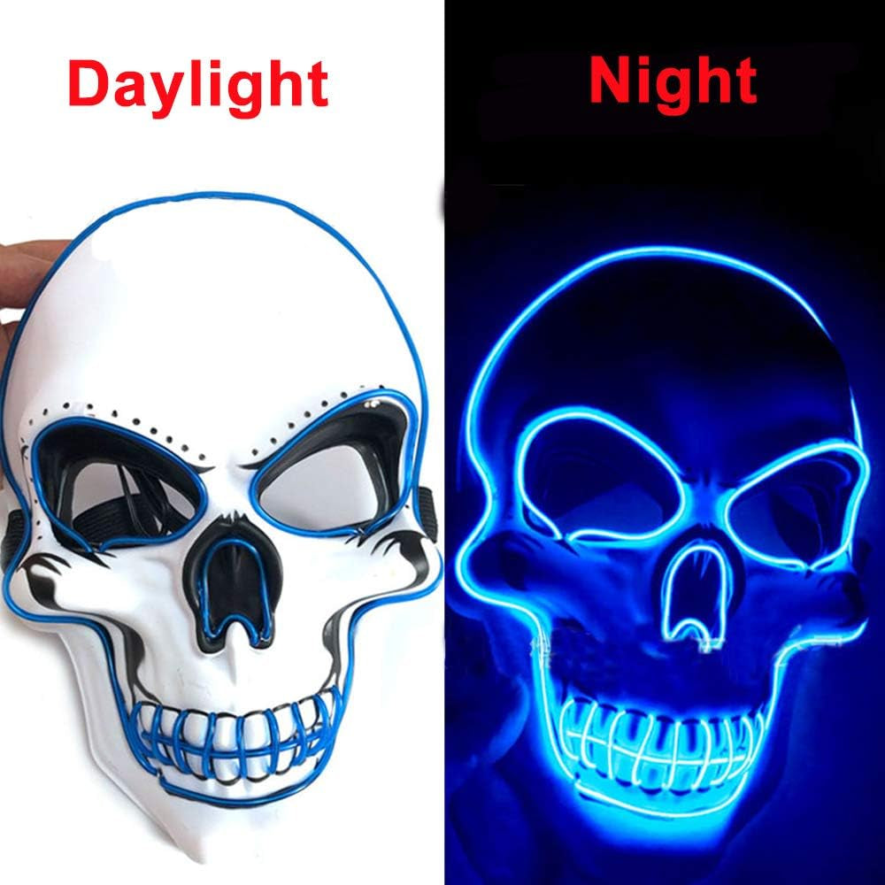 Halloween Mask LED Light up Costumes Scary Mask for Party Supplies 