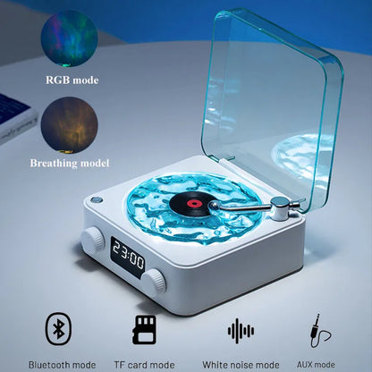 Mini Retro White Noise Bluetooth Speaker Portable Vintage with RGB Light 