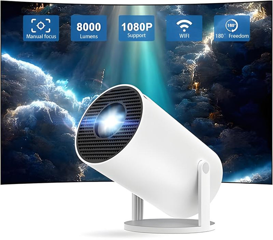 Smart Projector with Android TV 11.0, 5G Wifi Bluetooth Projector 4K Supported, Mini Portable Outdoor Movie Projector Compatible with Apple, Ios, Android