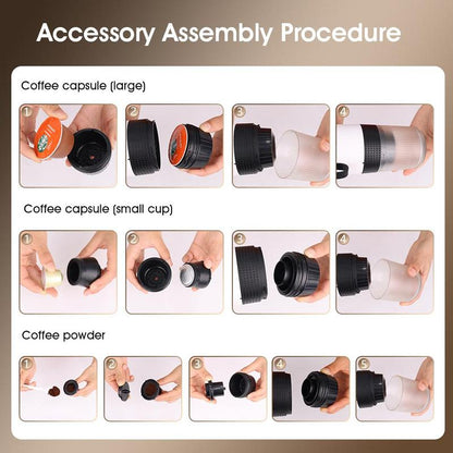 ATSUSA Portable Electric Espresso Machine, USB Rechargeable Travel Coffee Maker, Coffee Capsule Cooker Self-Heating with Type-C, Hot and Cold Brew, Boyfriend Gift