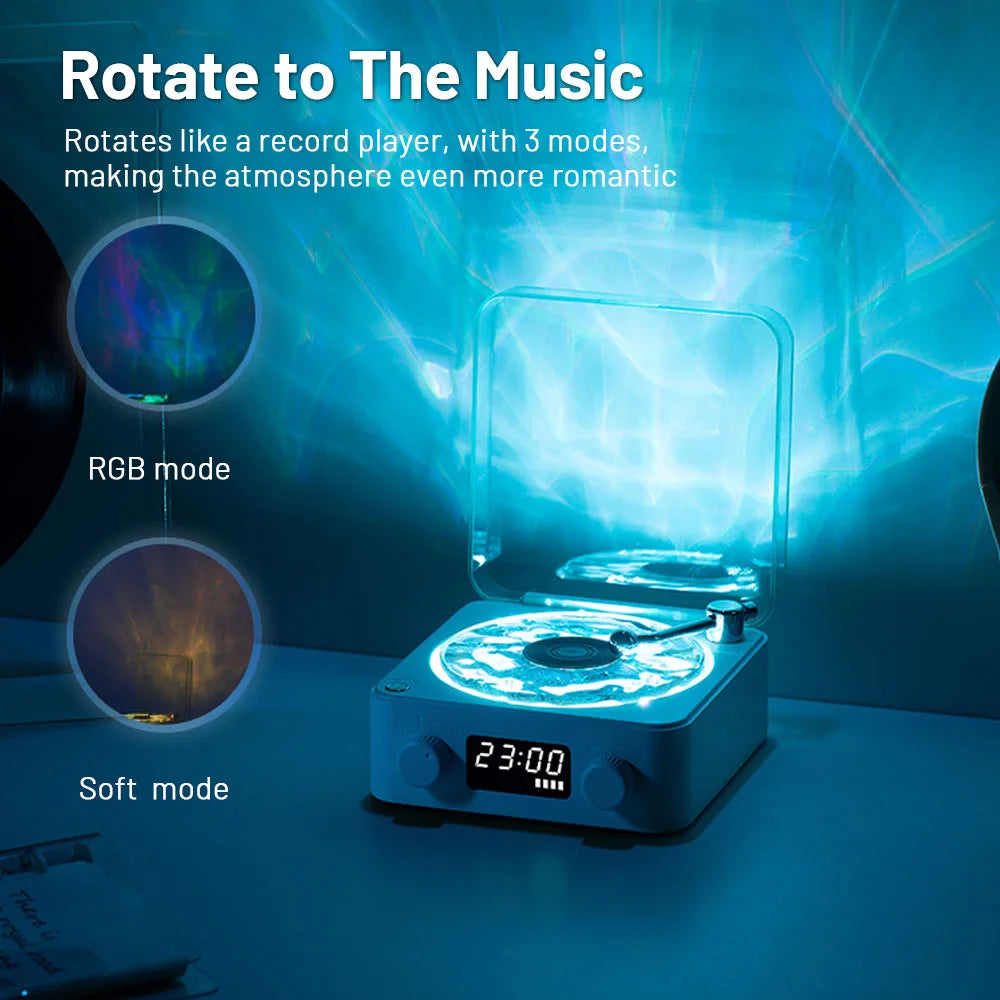 Mini Retro White Noise Bluetooth Speaker Portable Vintage with RGB Light 