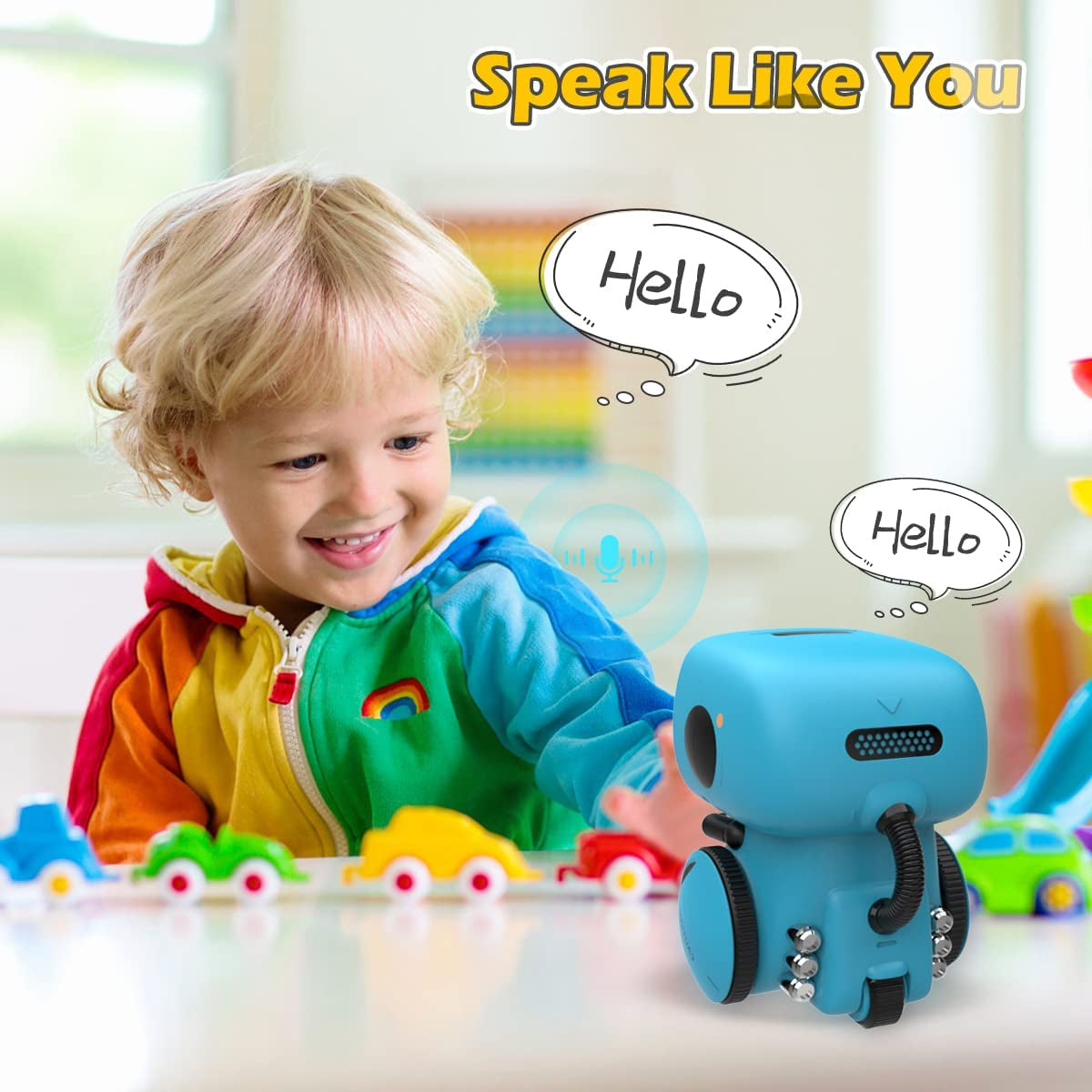 Robots for Kids, Interactive Smart Robotic with Touch Sensor, Voice Control, Speech Recognition, Singing, Dancing, Repeating and Recording