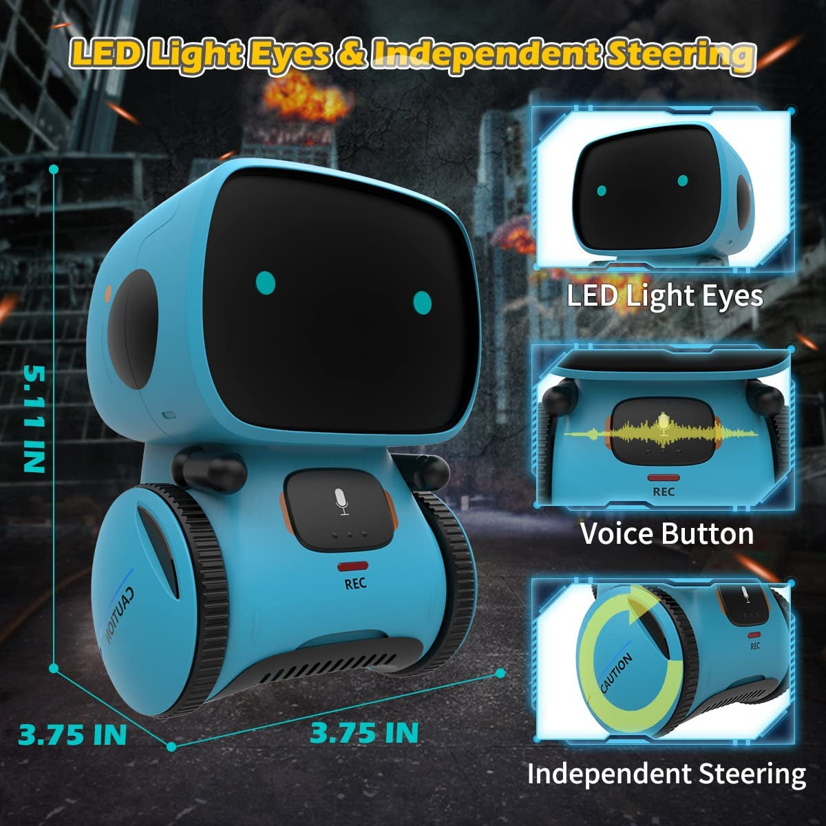 Robots for Kids, Interactive Smart Robotic with Touch Sensor, Voice Control, Speech Recognition, Singing, Dancing, Repeating and Recording