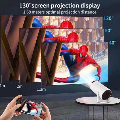 Smart Projector with Android TV 11.0, 5G Wifi Bluetooth Projector 4K Supported, Mini Portable Outdoor Movie Projector Compatible with Apple, Ios, Android