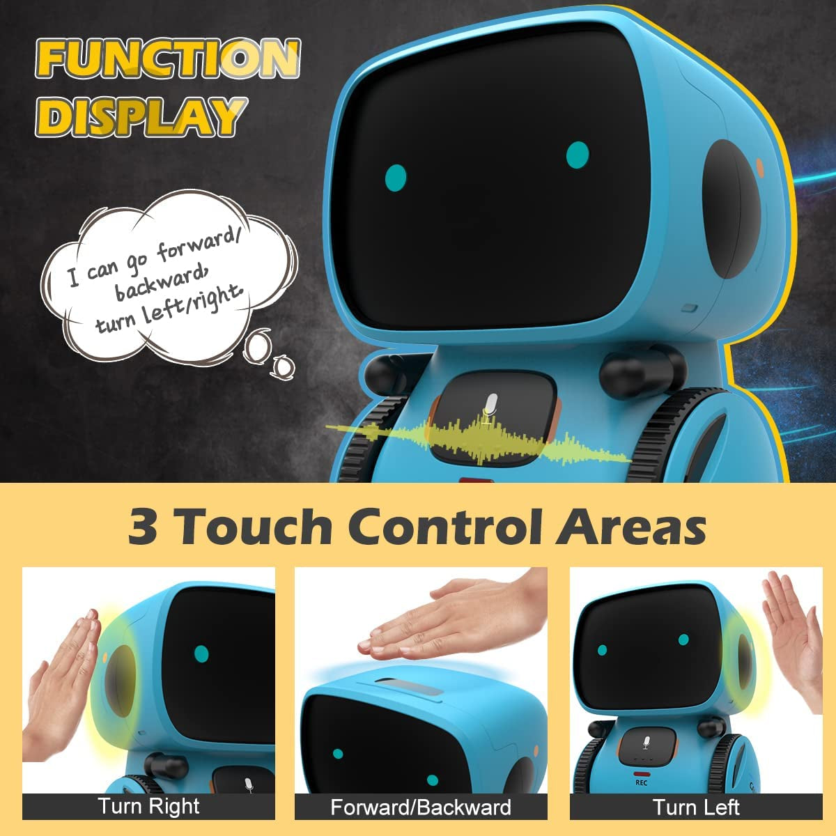 Robots for Kids, Interactive Smart Robotic with Touch Sensor, Voice Control, Speech Recognition, Singing, Dancing, Repeating and Recording