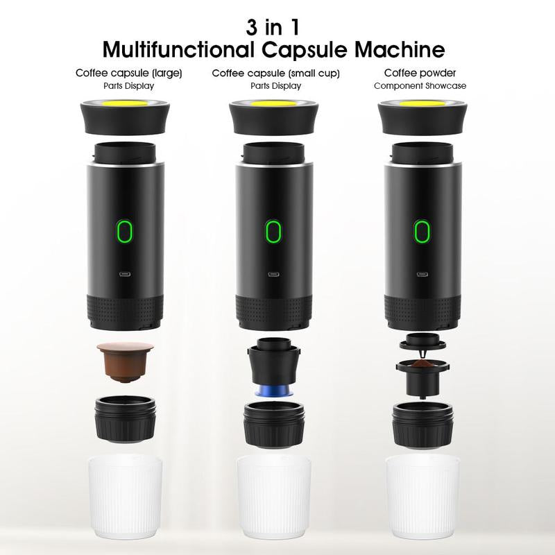 ATSUSA Portable Electric Espresso Machine, USB Rechargeable Travel Coffee Maker, Coffee Capsule Cooker Self-Heating with Type-C, Hot and Cold Brew, Boyfriend Gift